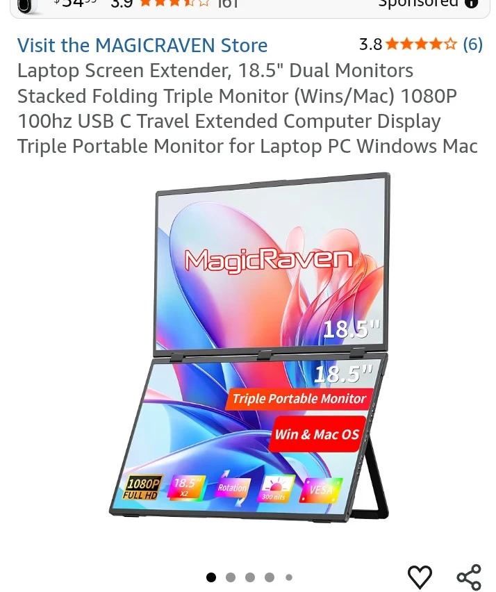 MagicRaven Dual 18.5" Portable Monitor