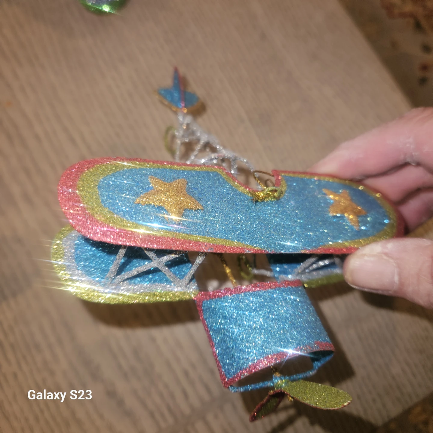Glittery Airplane Christmas Tree Ornament - photo 3