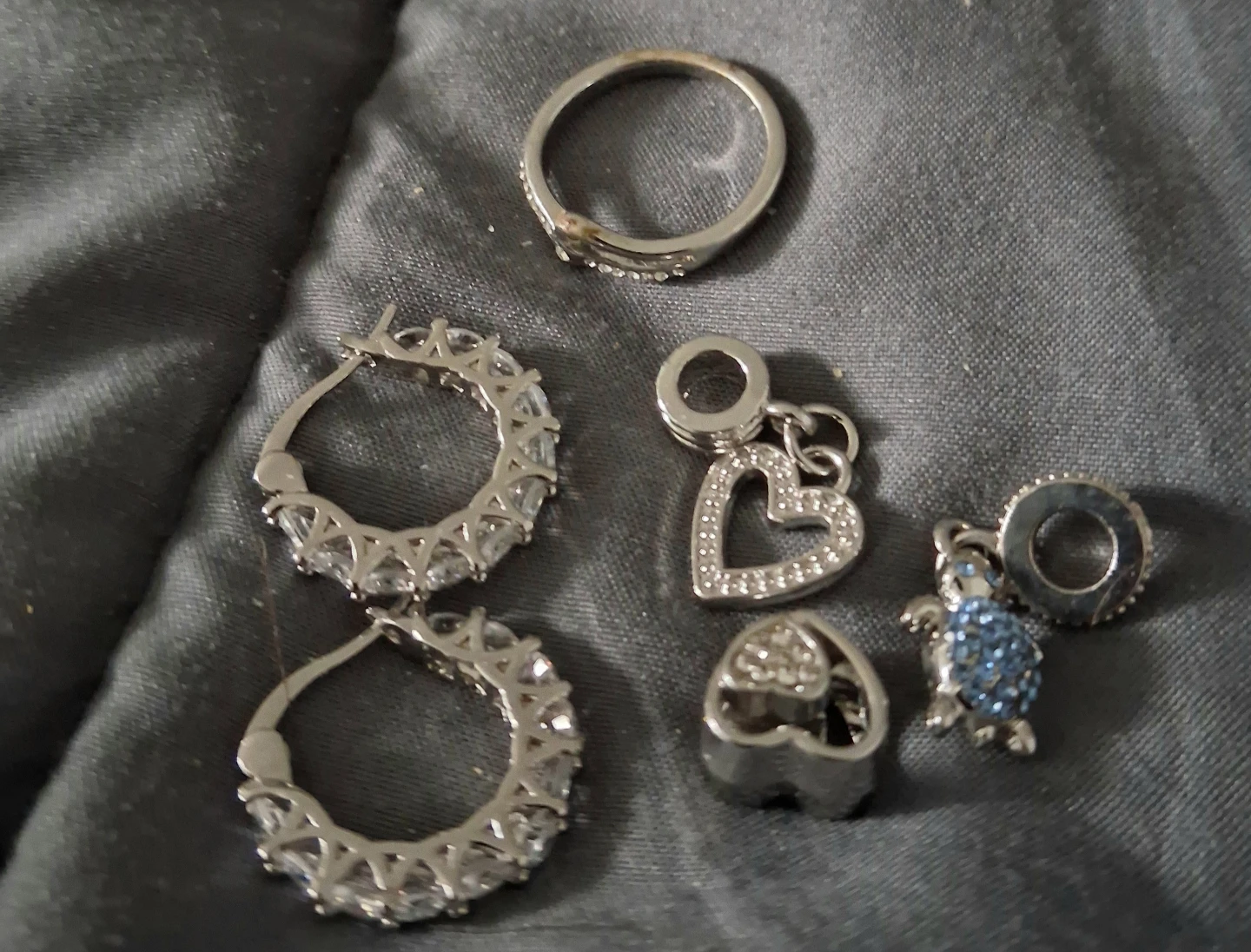 Jewellery Bundle: Ring, Hoop Earrings, and Charms