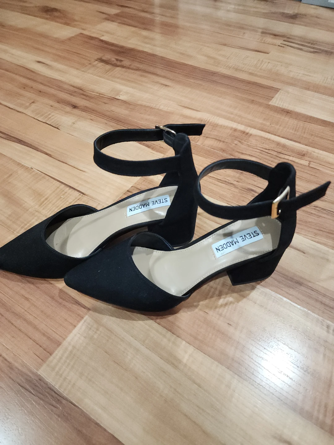 Steve Madden  Black Ankle Strap Heels Size 6M - photo 2