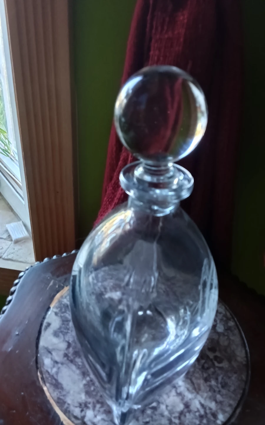 RARE Bacardi Etched Lead Crystal Decanter UV Ice-Blue - photo 4