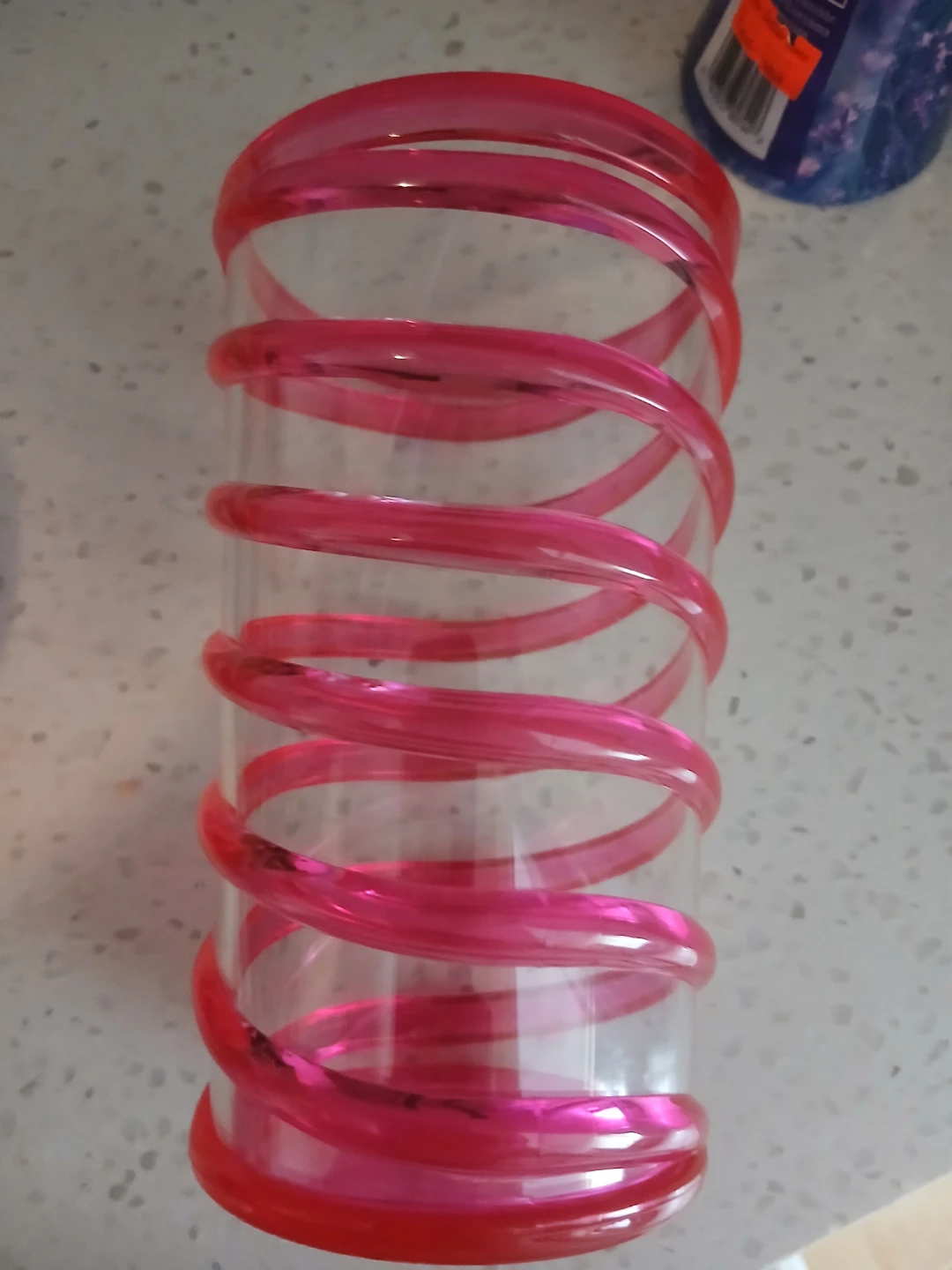 Pink spiral design plastic drinking glass - photo 2