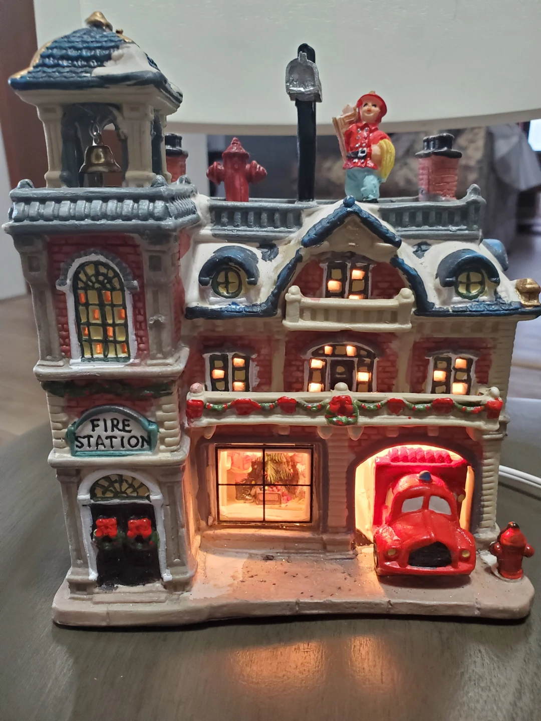 Christmas Village Fire Station Decor - photo 2
