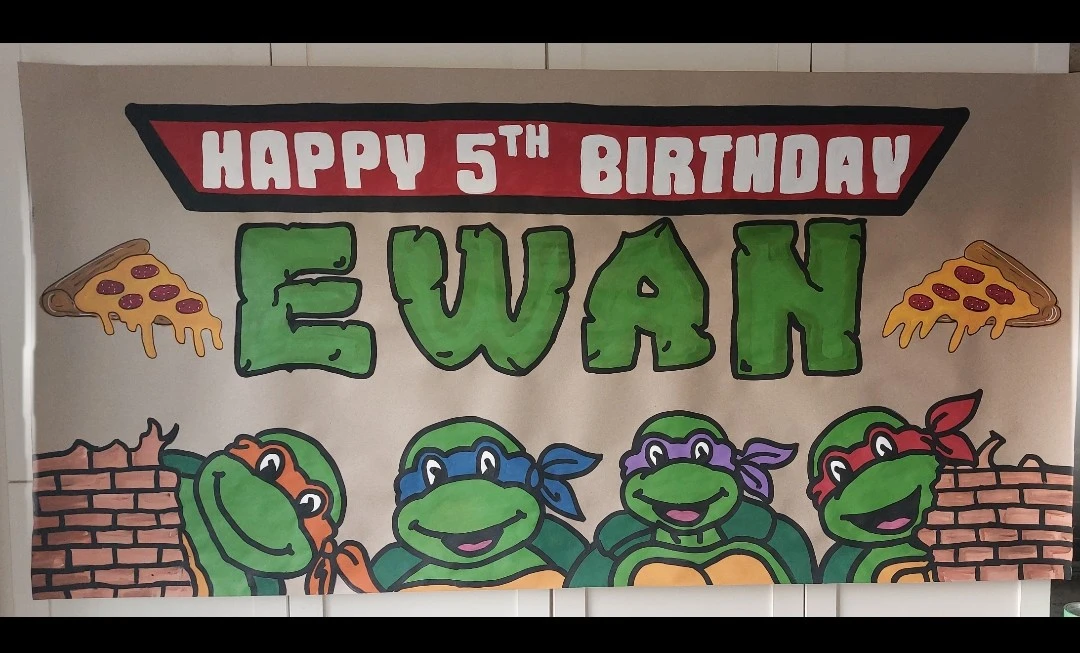 Custom Hand-Painted Paper Birthday Banners - photo 5