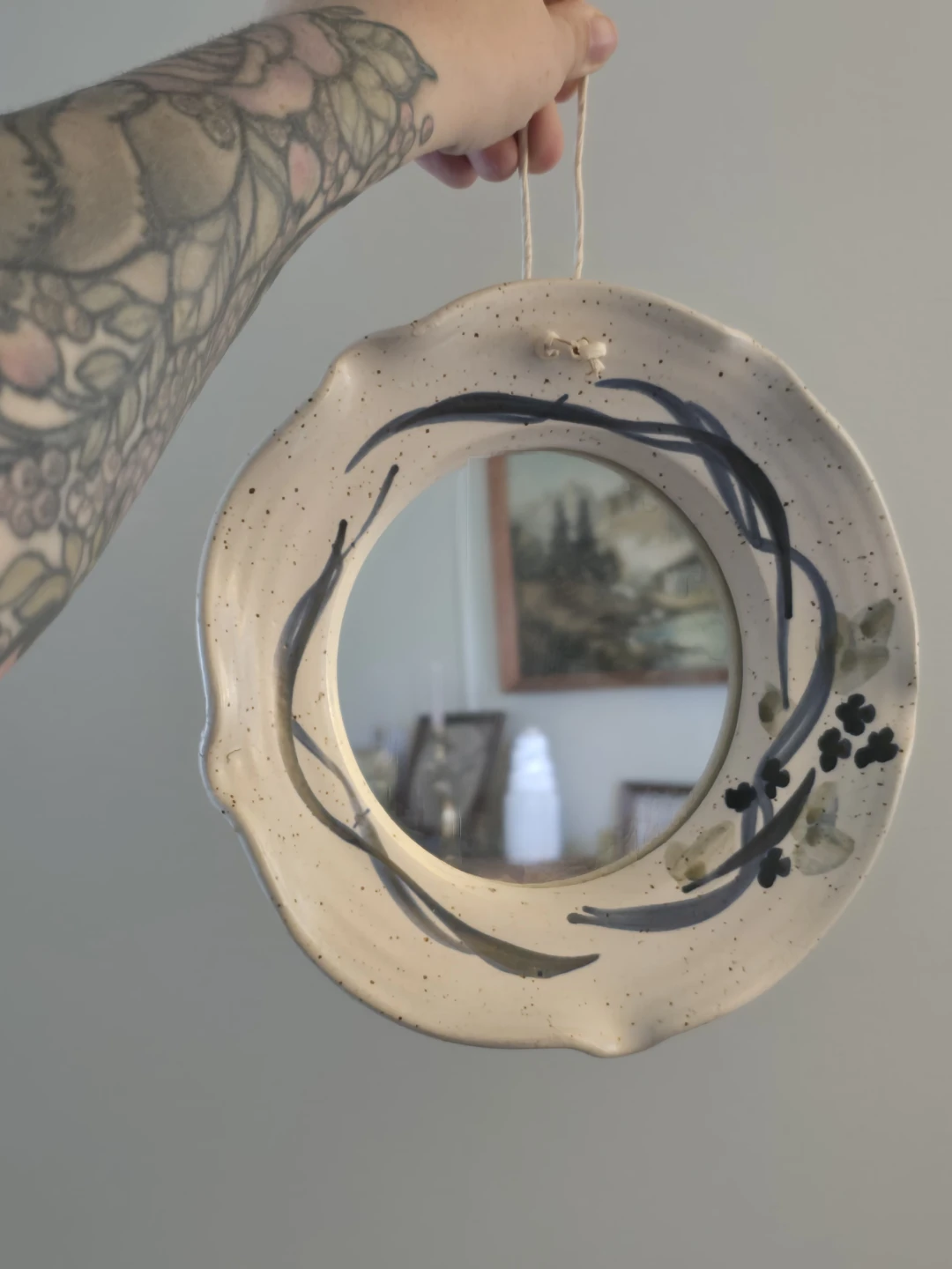 Handcrafted Ceramic Wall Mirror