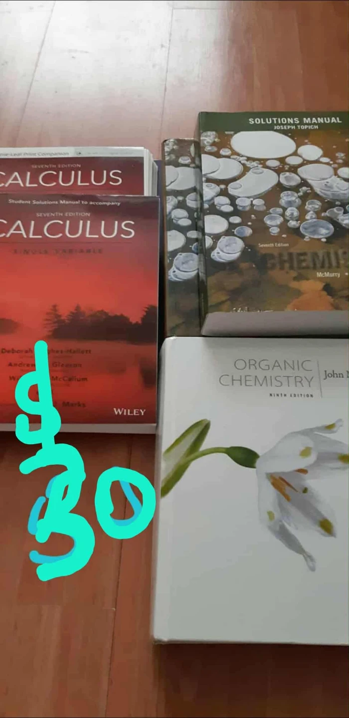 Set of Chemistry, Calculus Textbooks $30.