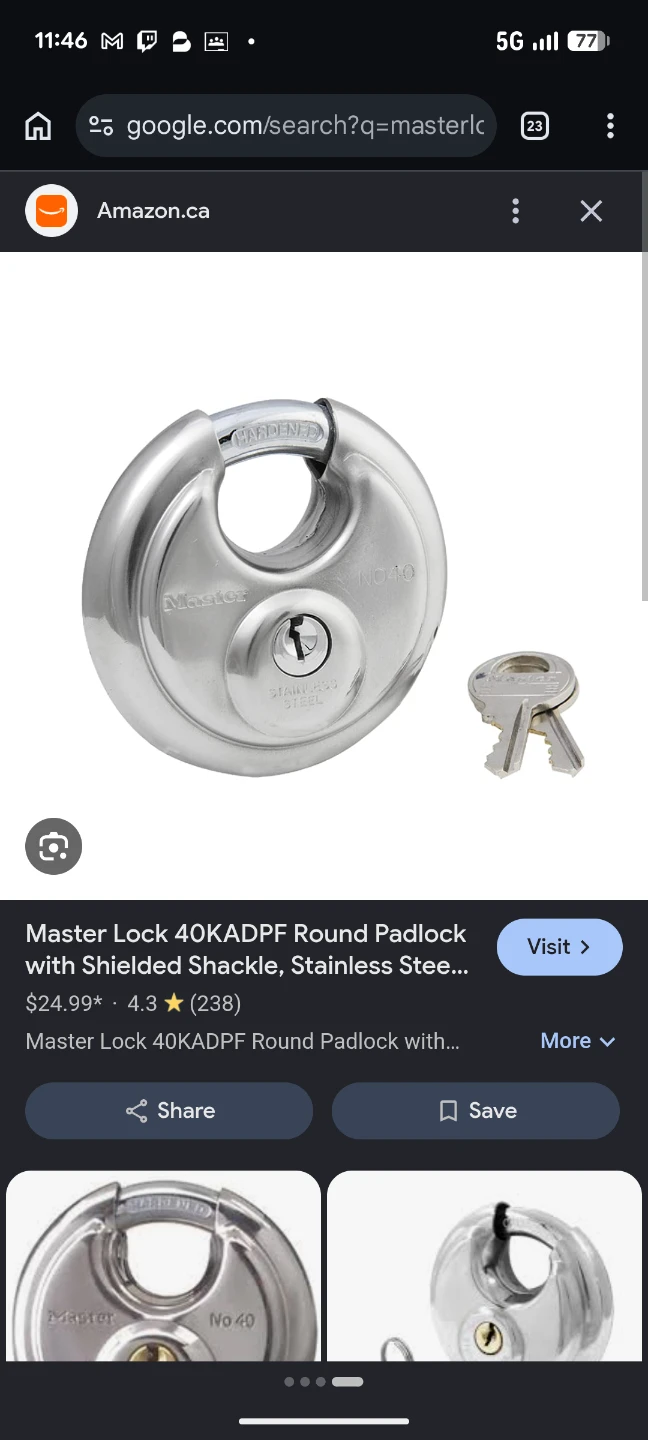 Master Lock 40KADPF Round Padlock