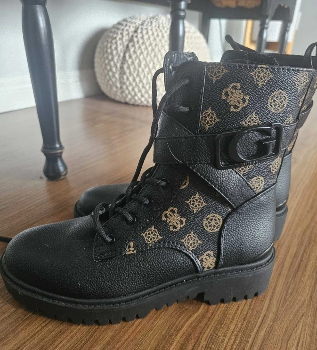 Guess Women's Black Combat Boots