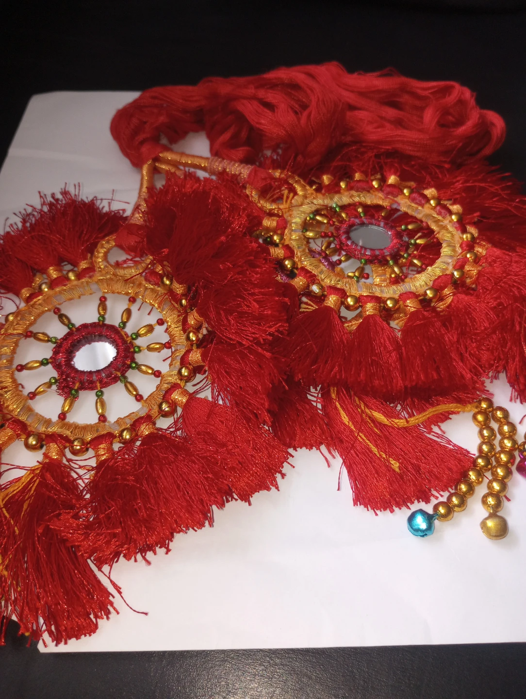 Red Traditional panjabi paranda - photo 4