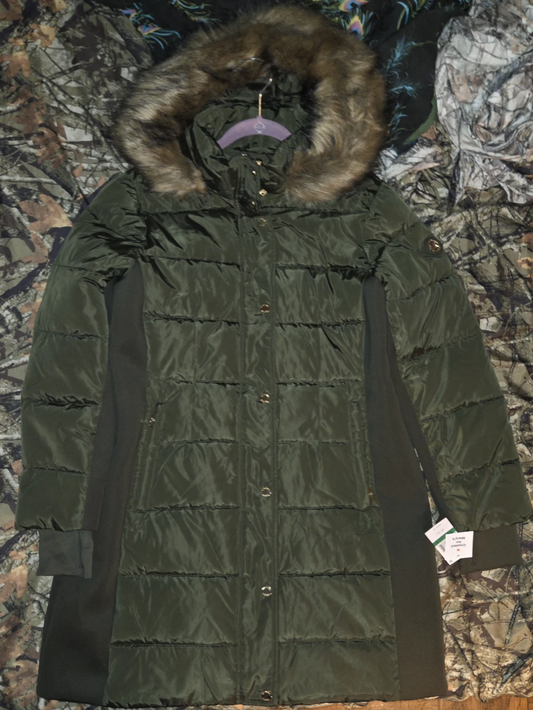 MICHAEL By Michael Kors Faux-Fur-Trim Puffer Coat in a Ladies L - photo 2