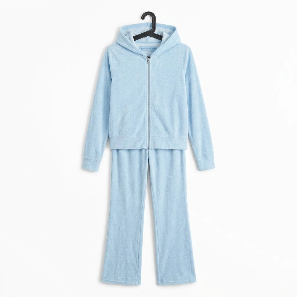 Abercrombie Kids Light Blue Velour Tracksuit Set