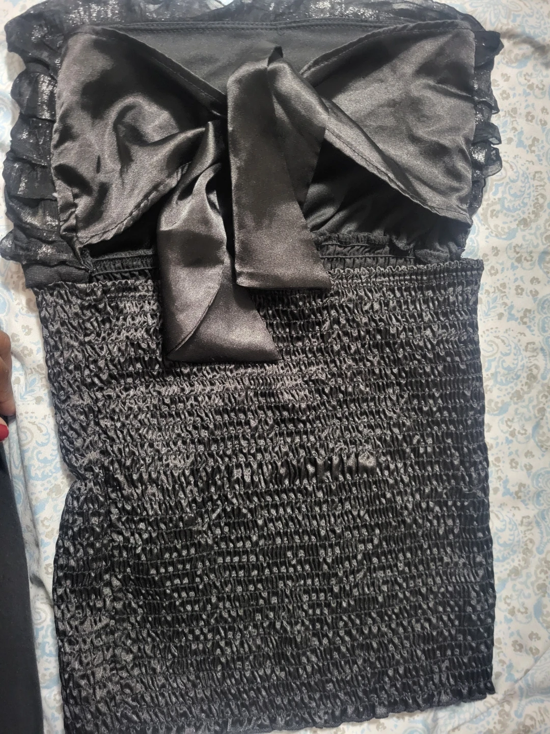 Black Strapless Ruffle Tube Top - photo 3