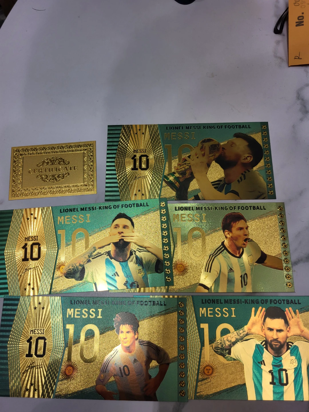 Lionel Messi King of Football Gold Foil Cards