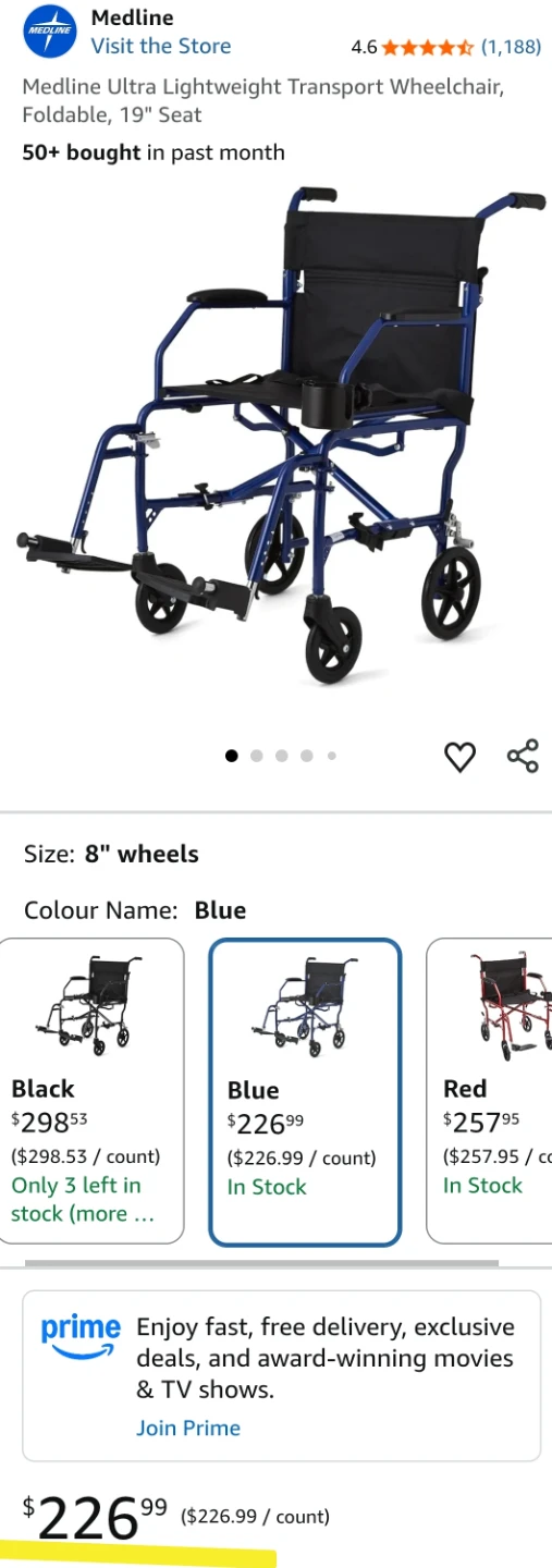 NEW- Medline Ultra Lightweight Transport Wheelchair - photo 4