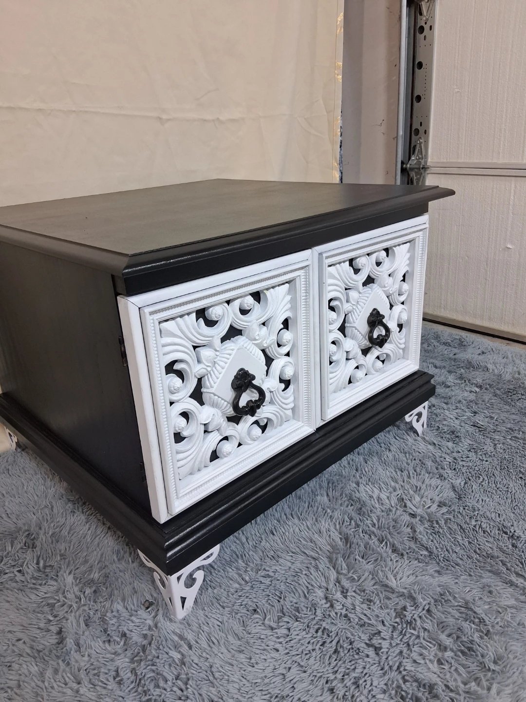 Black and White Decorative Cabinet