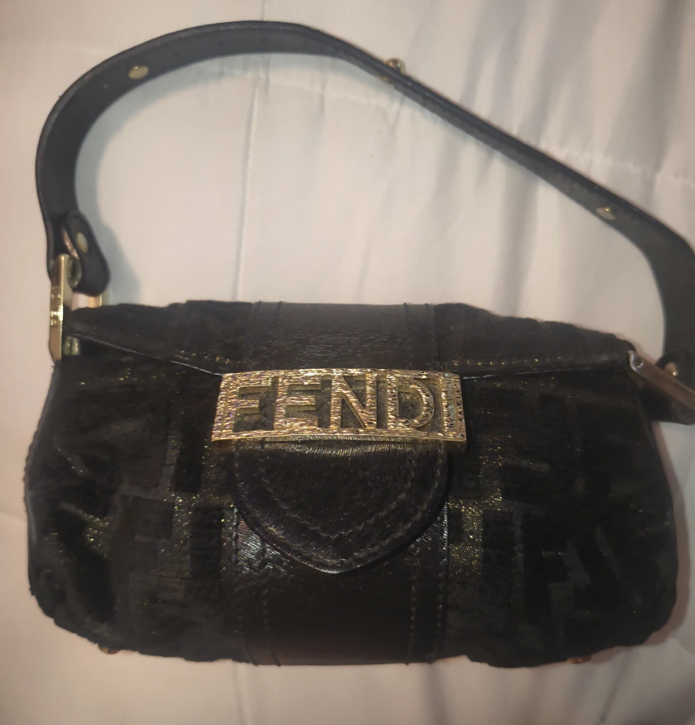 Fendi Zucca Velvet Handbag