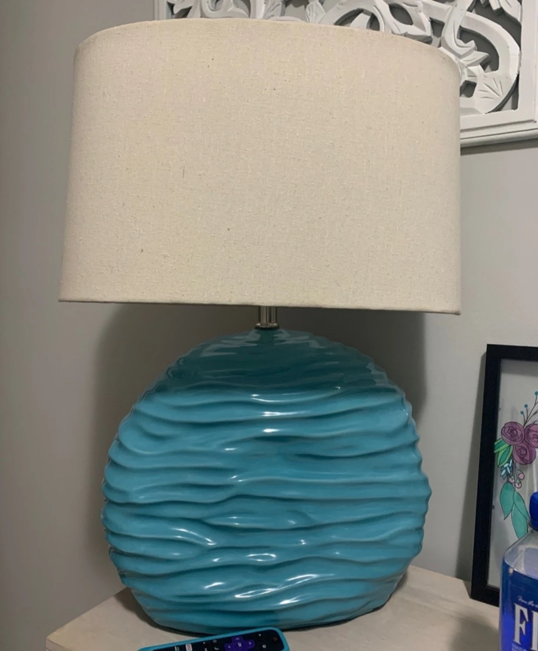 Blue Ceramic Wave Table Lamp