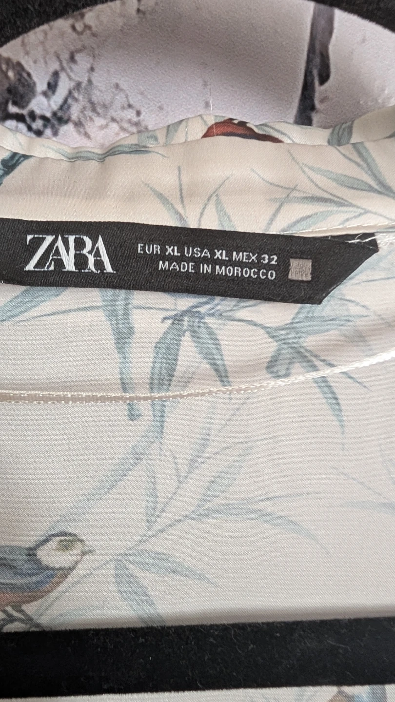 Zara Long Sleeve Bird Print Shirt - photo 2