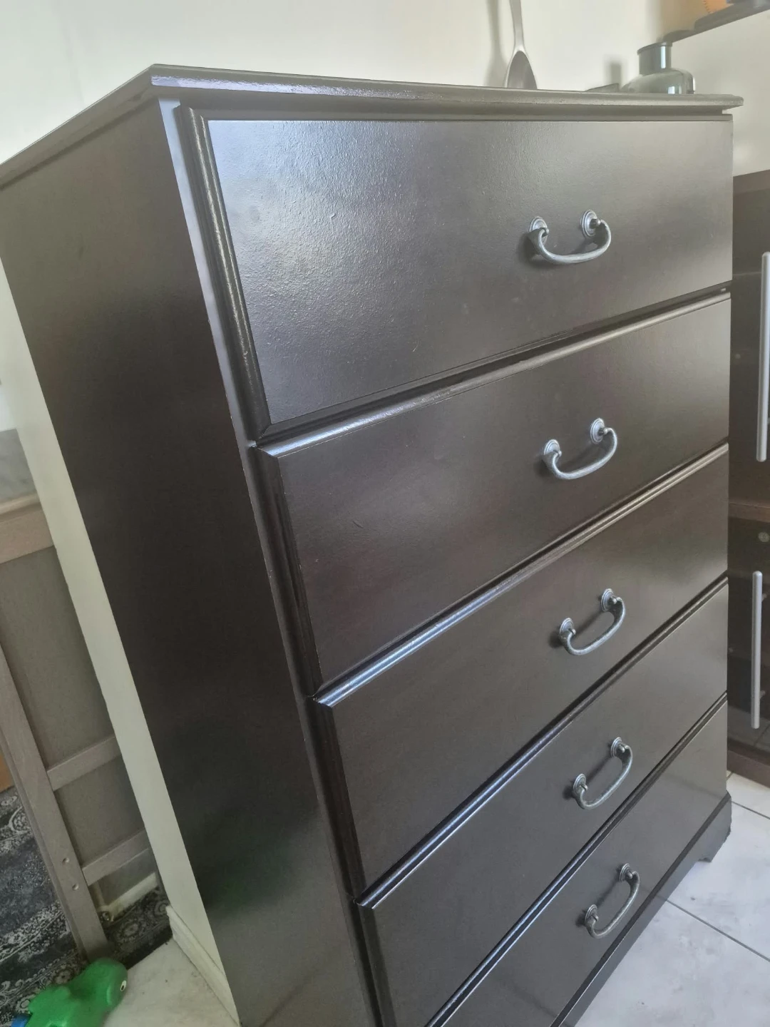 Dark Brown Dresser and Matching Nightstand