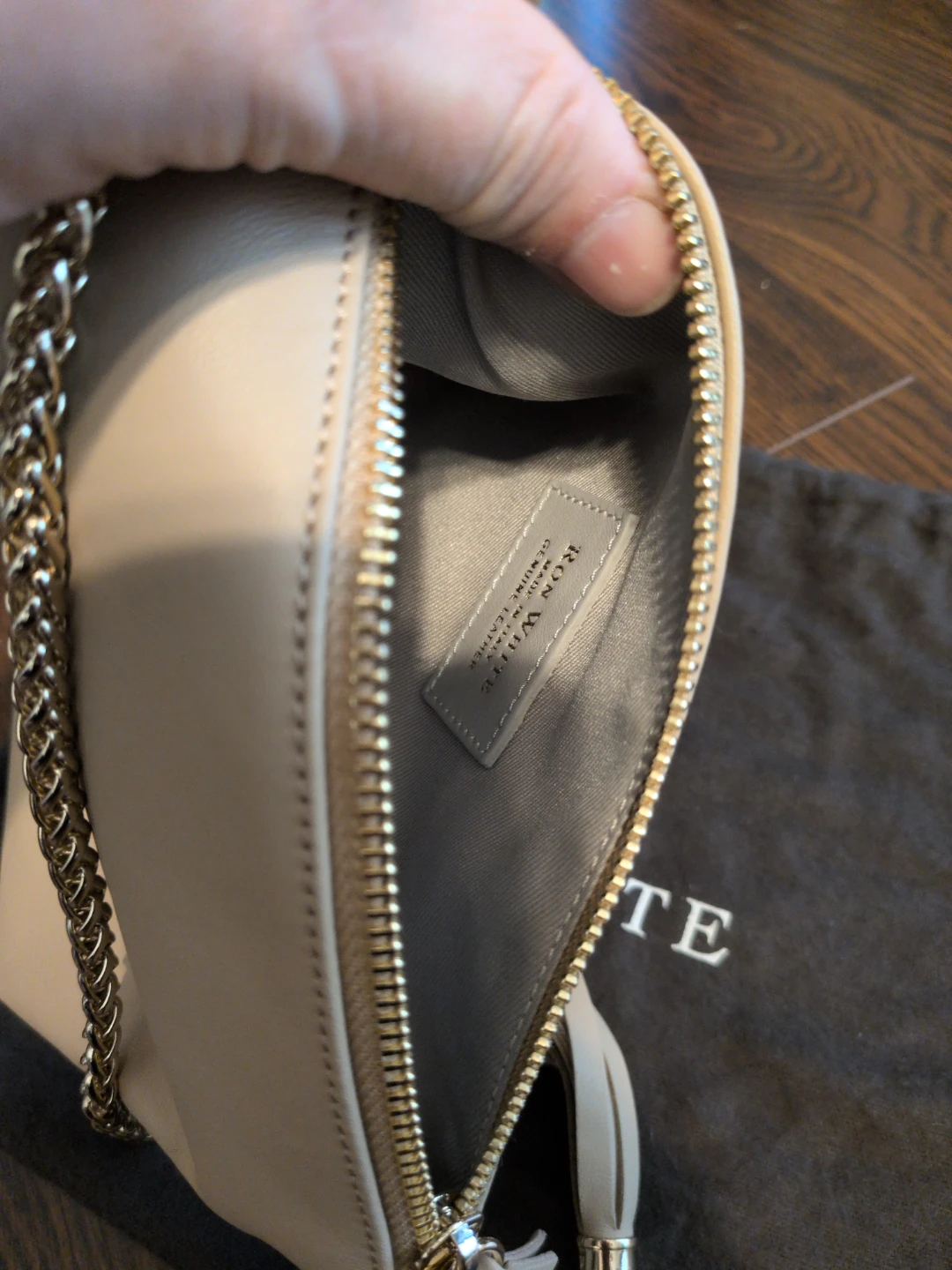 Ron White Beige Leather Clutch - photo 3