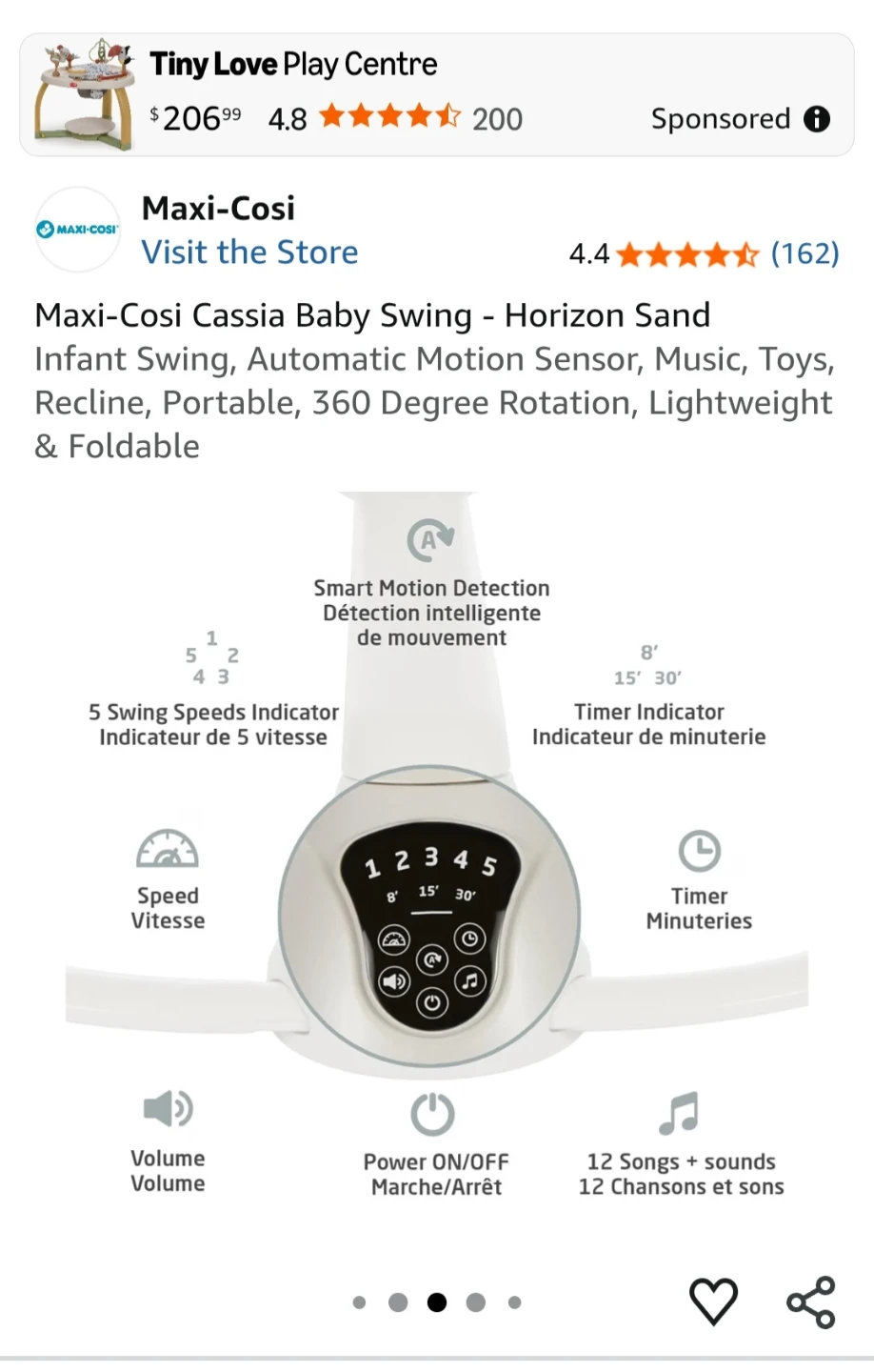 Maxi-Cosi Cassia Baby Swing - Horizon Sand - photo 3