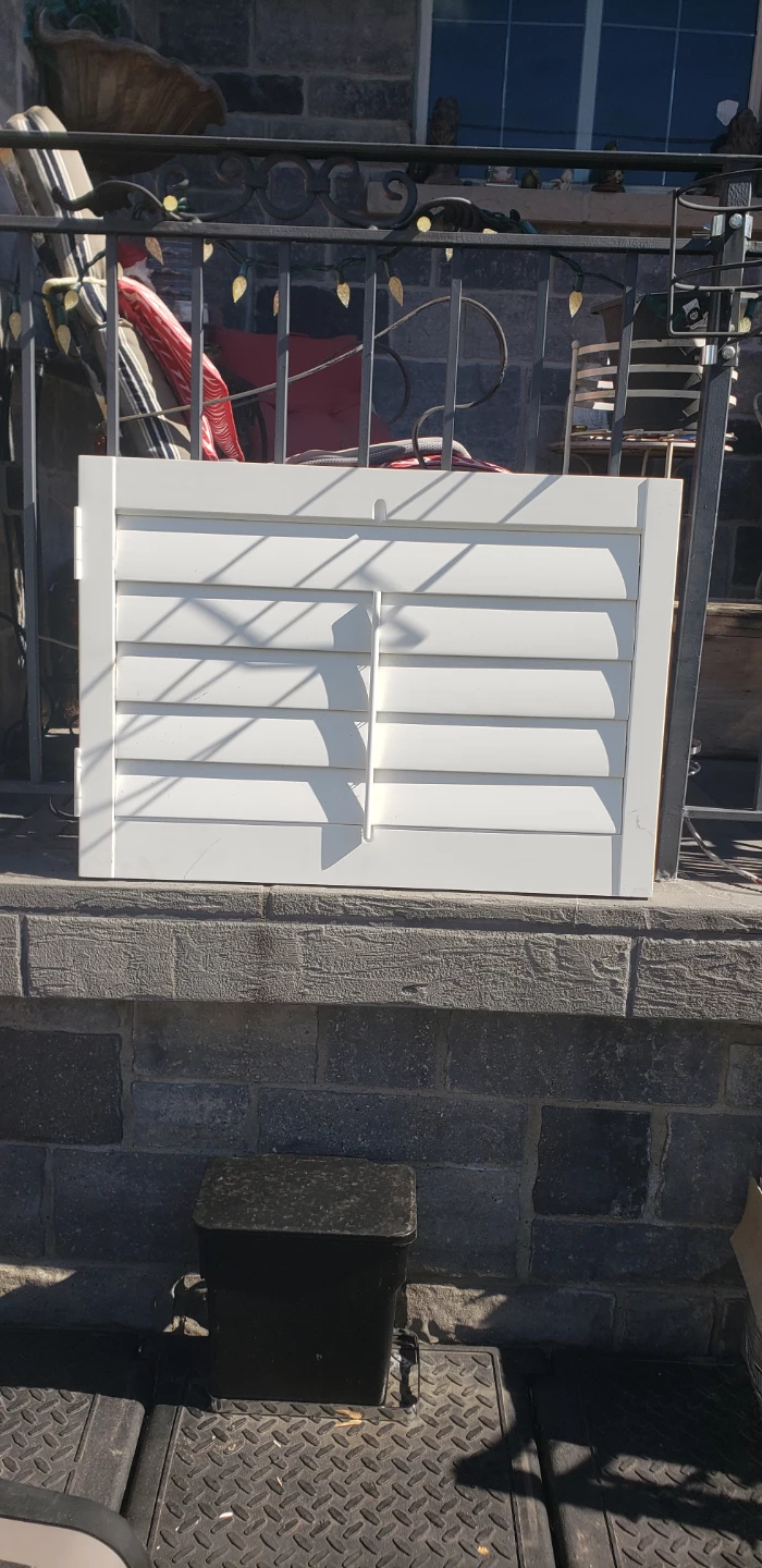 3 White Window Shutters pulled off basement windows - photo 2