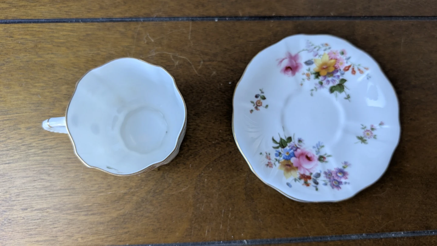 Royal Crown Derby Floral Teacup and Saucer - photo 3