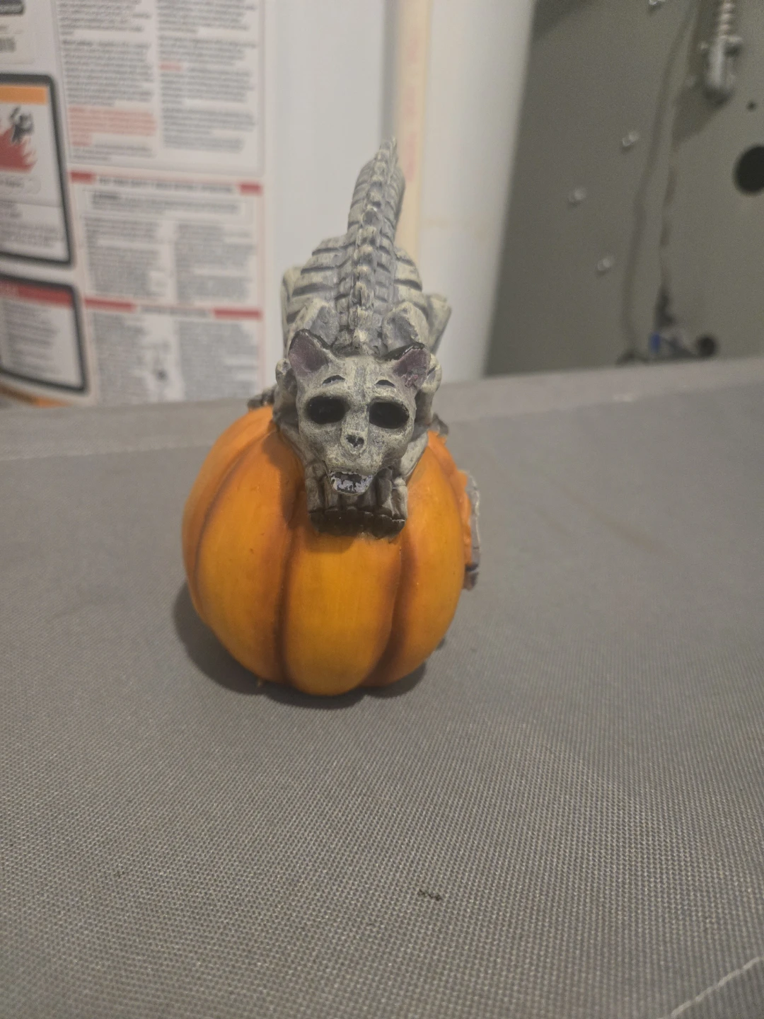 Halloween Skeleton Cat on Pumpkin Decoration - photo 2
