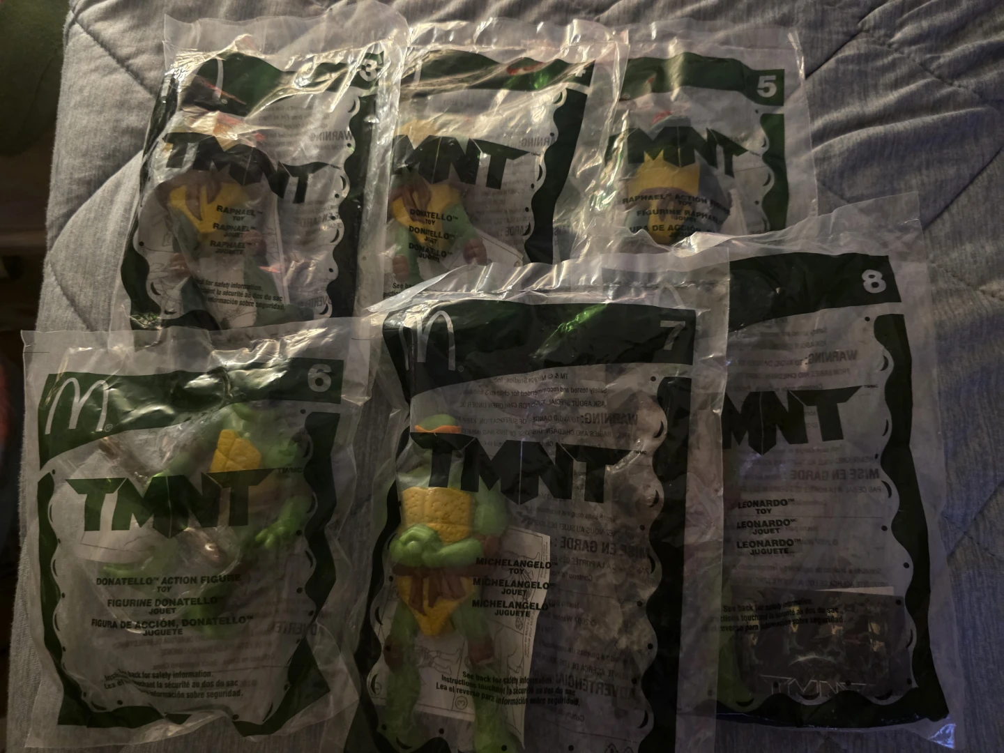 Set of 6 TMNT McDonald's Happy Meal Toys