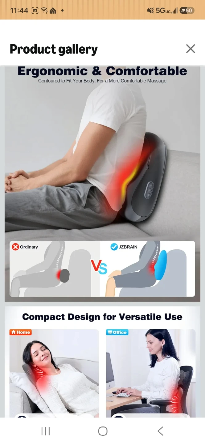 JZBRAIN Shiatsu Neck and Back Massager with Heat - photo 4