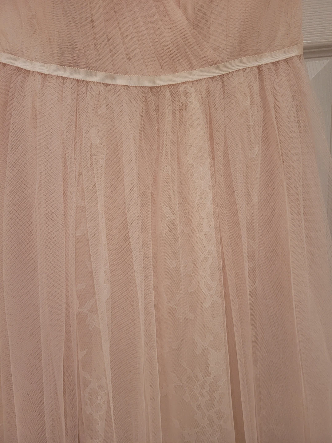 New Without Tags-Monique Lhuillier Blush Pink Lace Tulle D - photo 2