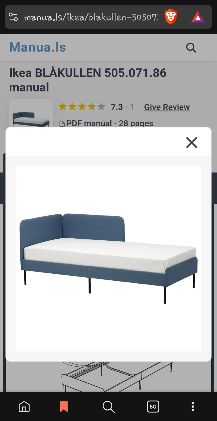 Twin bed frame only, with adjustable side