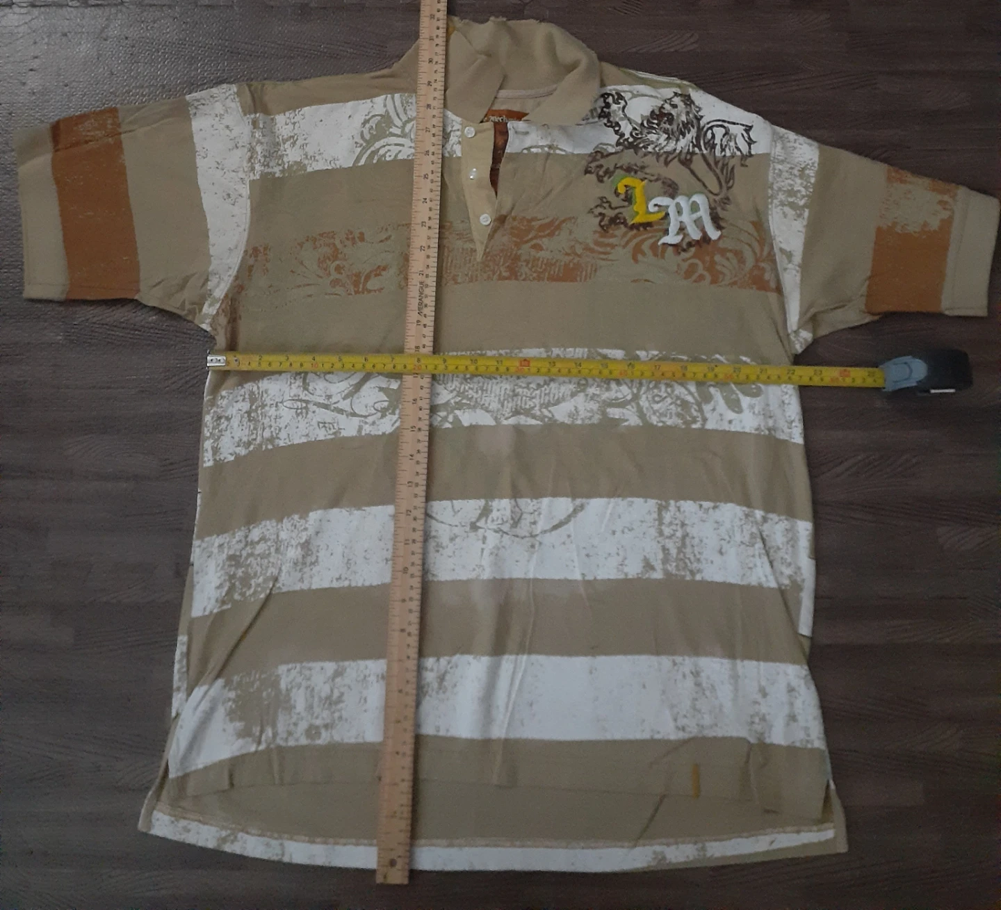 2live Mechanics Striped Polo Shirt VINTAGE Y2K