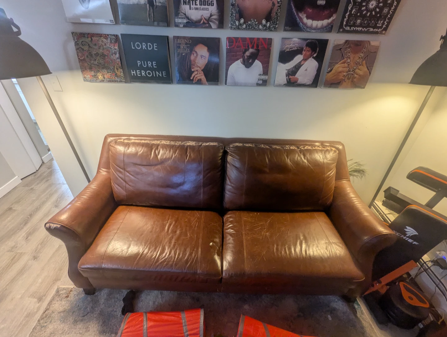 FREE Brown Faux Leather Two-Seater Sofa - photo 2