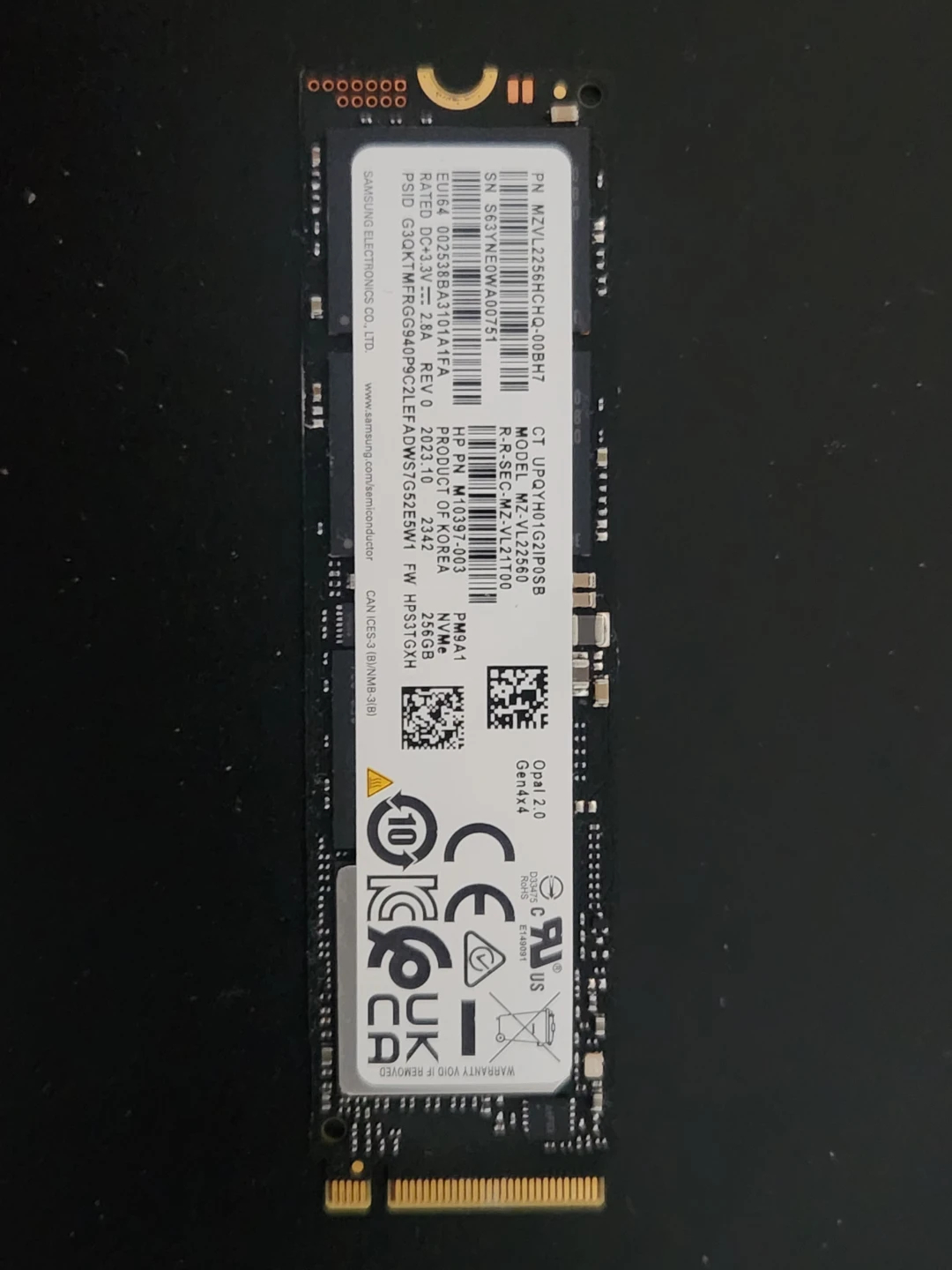 Samsung PM9A1 256GB NVMe M.2 SSD