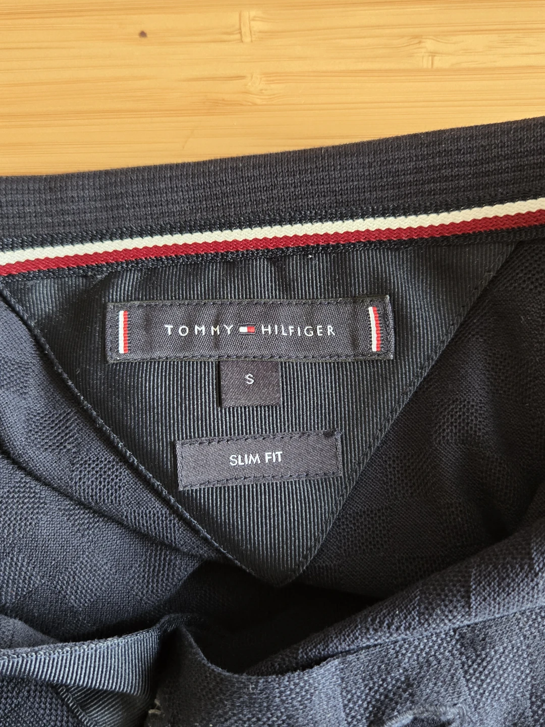Mens Tommy Hilfiger Slim Fit Polo Shirt Navy - Size Small - photo 3