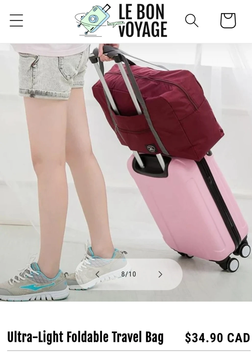 Ultra Light Foldable Travel bag. Attaches to suitcase handle - photo 2