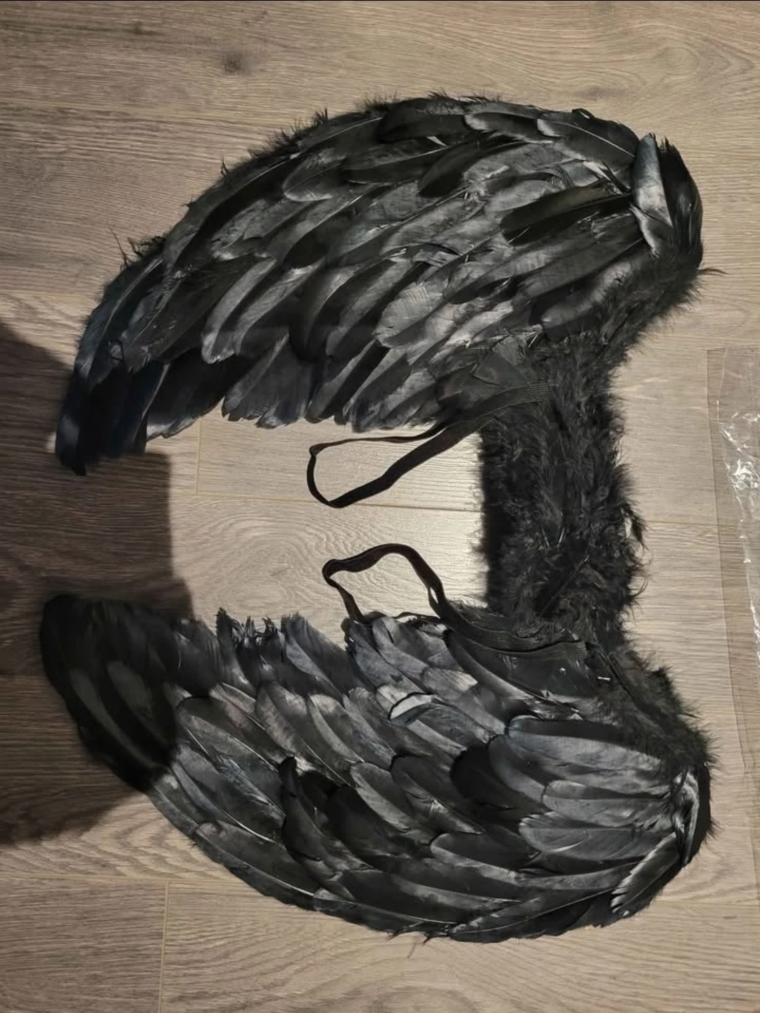 Adult size Black Feather Wings Costume Accessory - photo 2