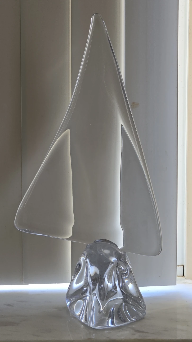 Daum France Crystal Sailboat Sculpture