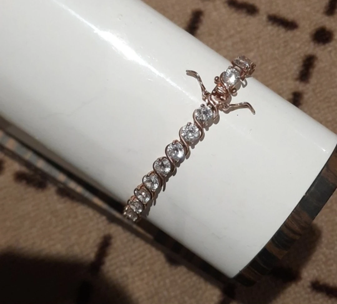 14K Rose Gold over Sterling Silver CZ Tennis Bracelet & 🎁 - photo 3