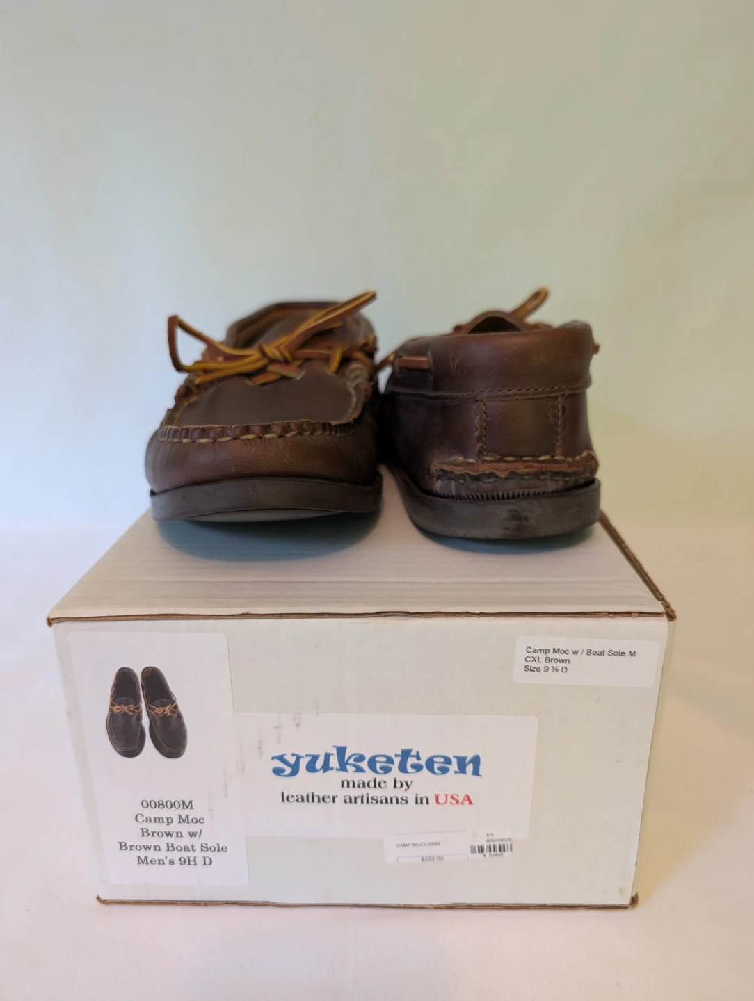 Yuketen Camp Moc Brown Leather Shoes - photo 2