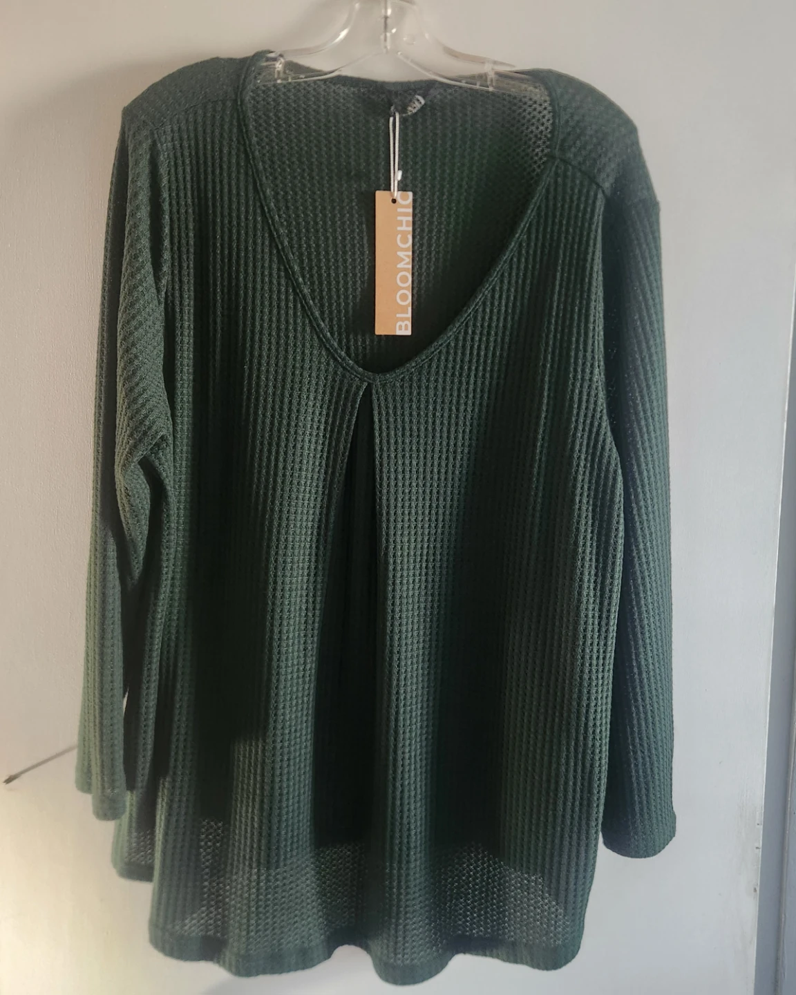 BloomChic Green Waffle Knit Top - photo 4