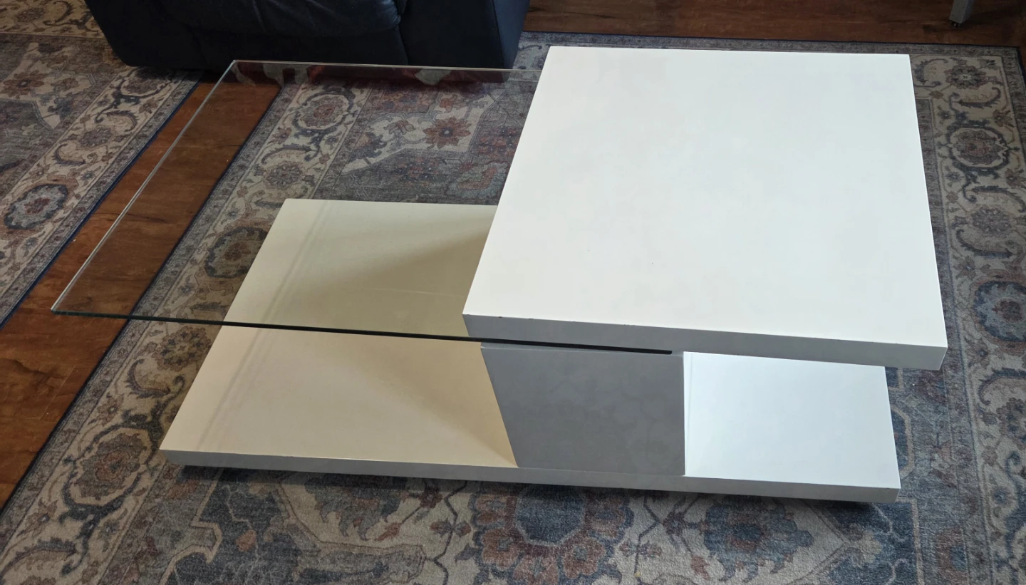 Swing white swivel top coffee table elegant design - photo 3
