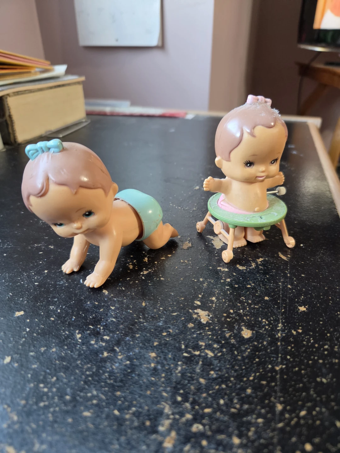Vintage 1977 Tomy Wind-Up Baby Dolls
