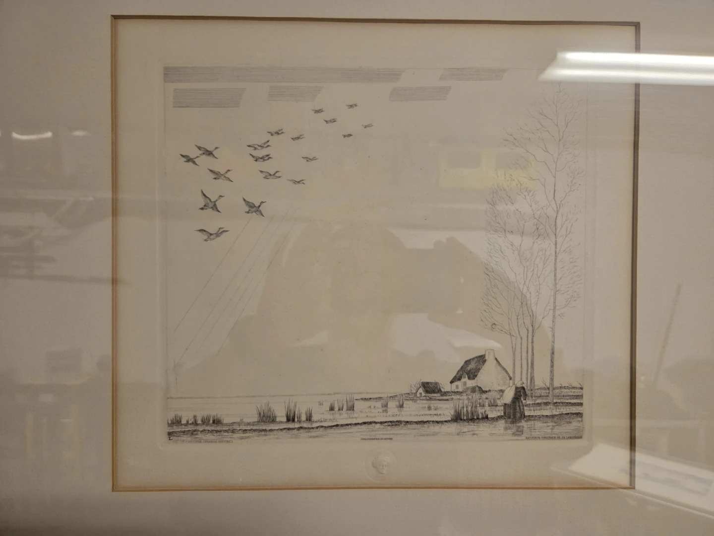 J.E. Laboureur Etching - Le Vol de Canards - photo 2