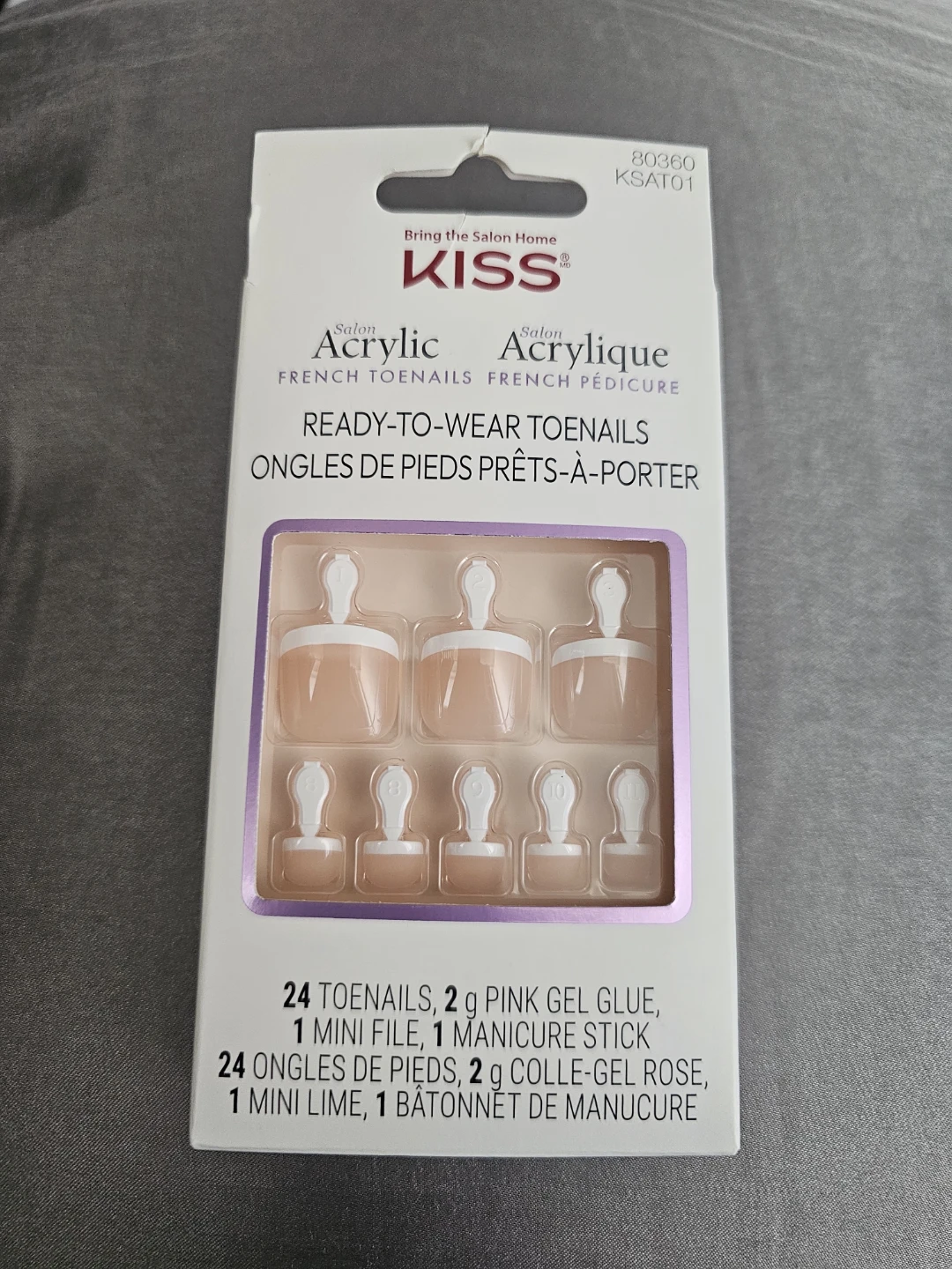 KISS Acrylic French Toenails Ready-to-Wear Toenails