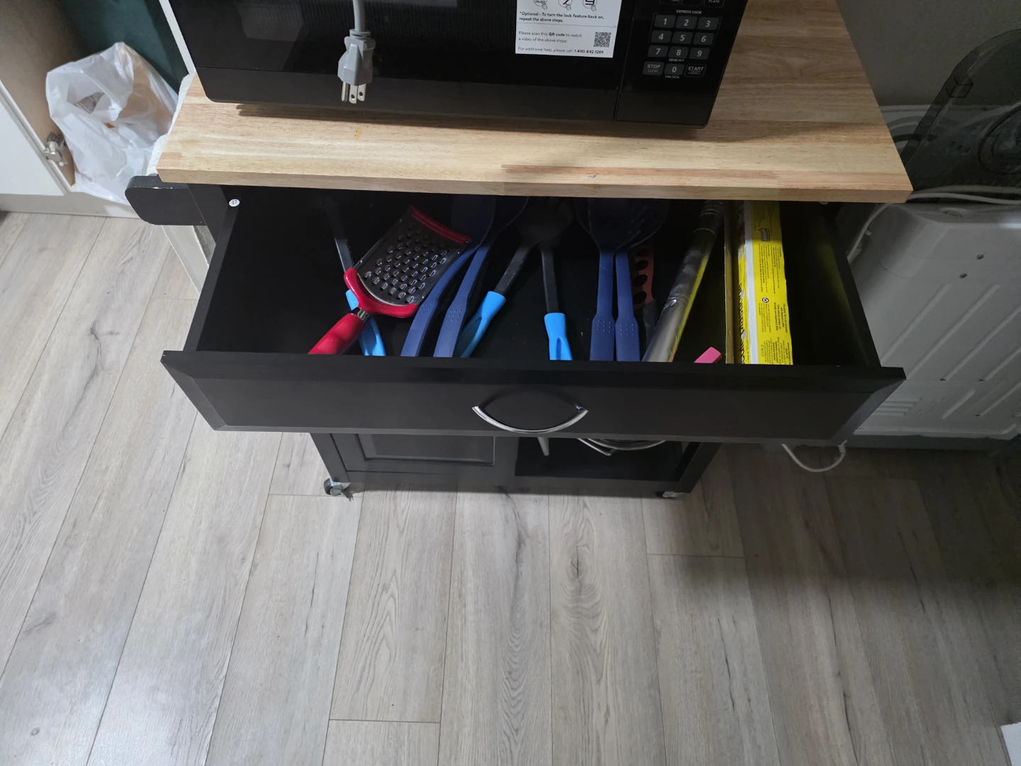 Kitchen Island Cart with Butcher Block Top - photo 2