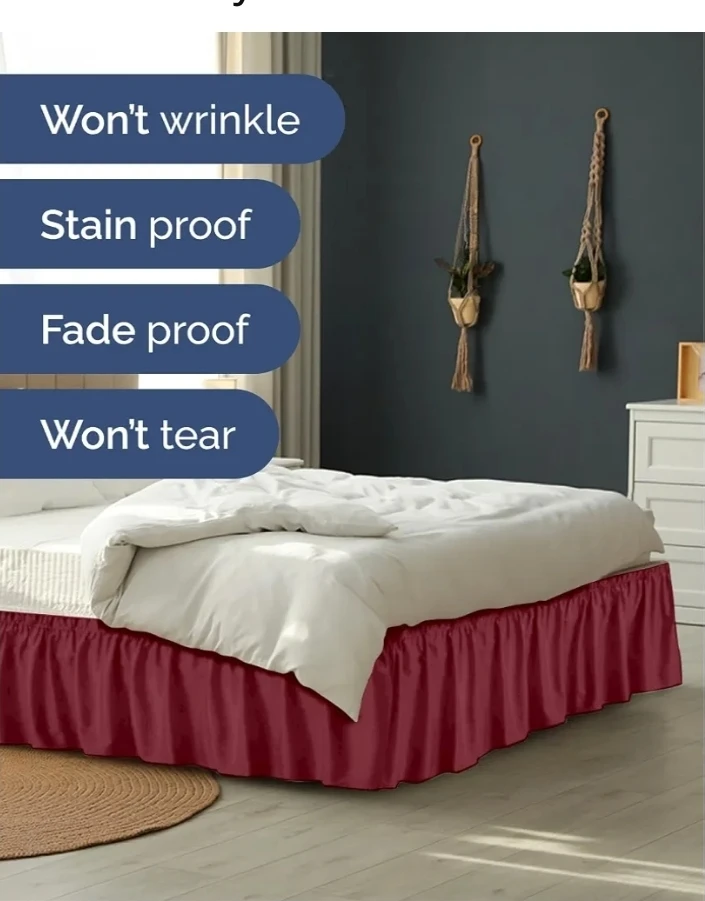 Burgundy Ruffled Bed Skirt - photo 2