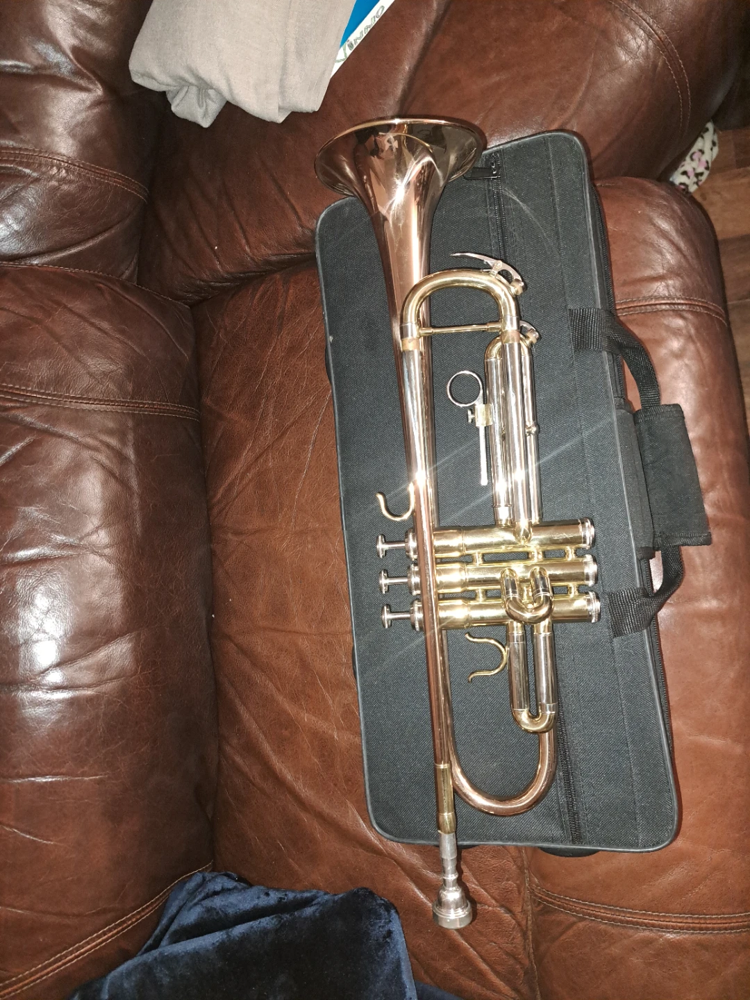 Trumpet with carrying case