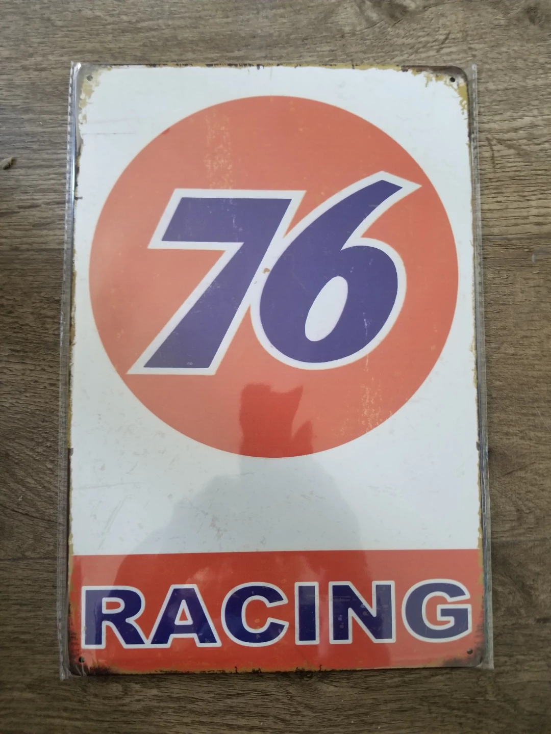 76 Racing Metal Wall Sign